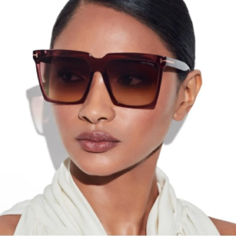 Tom Ford Sabrina Bordeaux Gradient Square Ladies Sunglasses  TF764 Sabrina 02